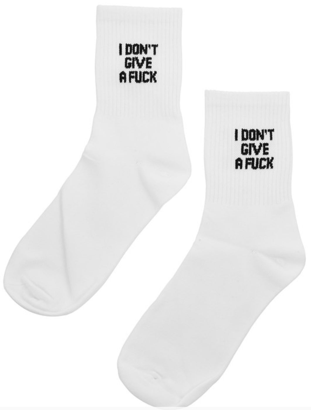 White I Don't Give A F#ck Socks