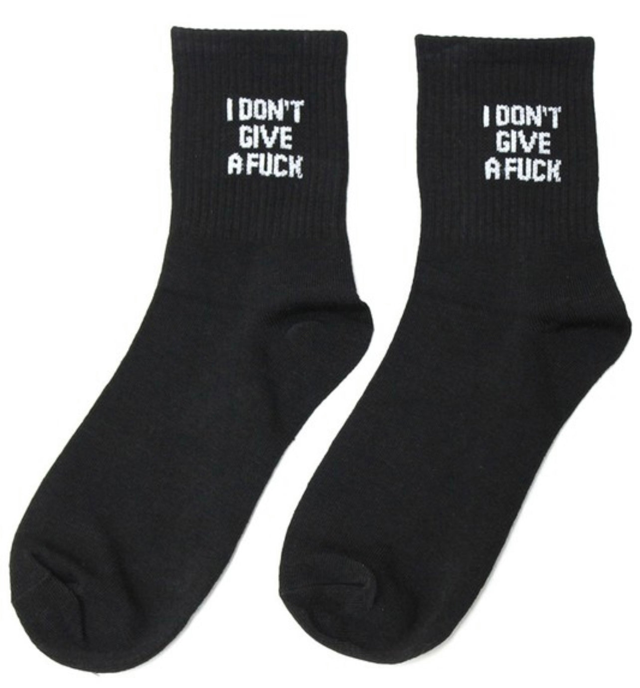 Black I Don't Give A Fuck Socks
