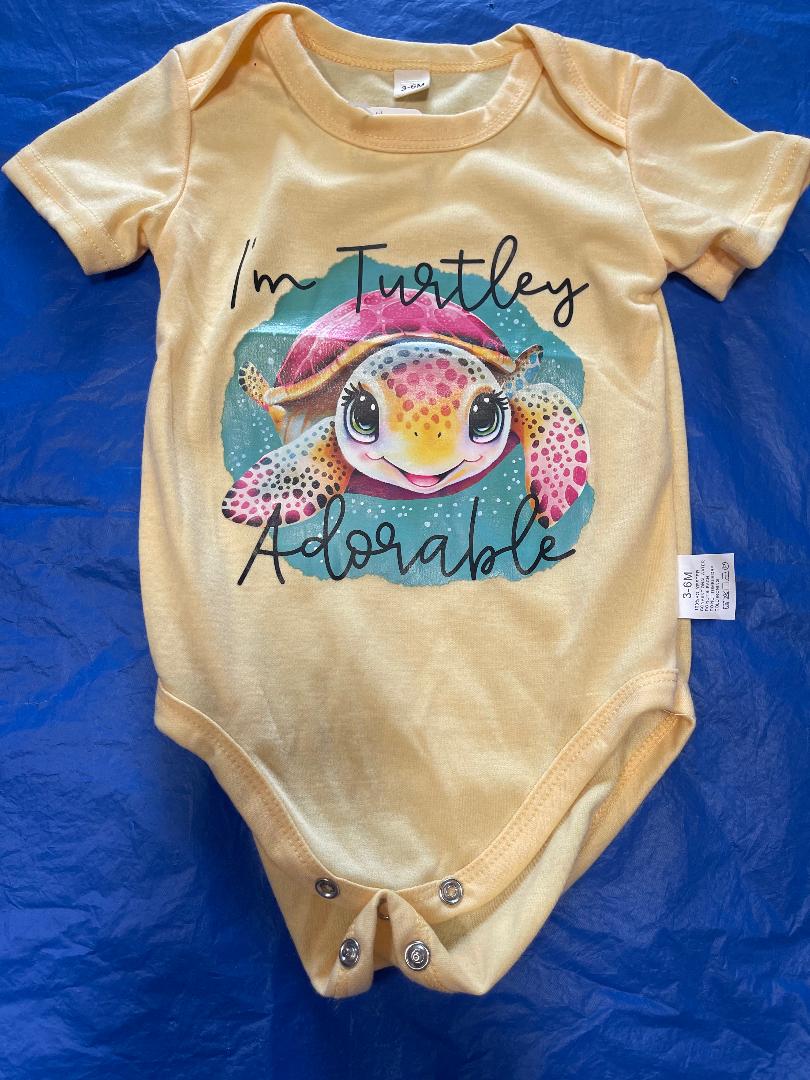 Turtley Adorable Baby Onesie  3-6 mths
