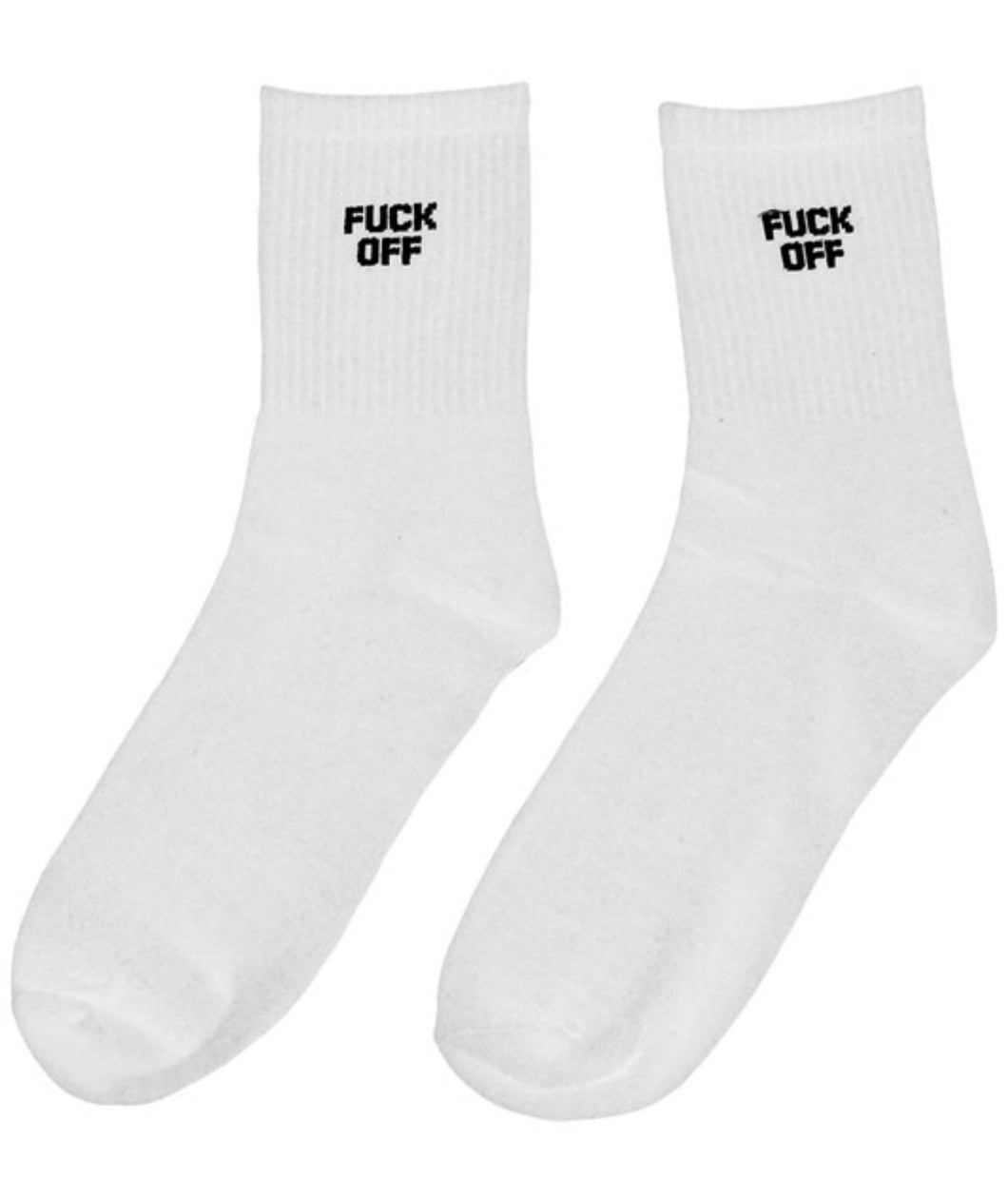 White F#ck Off Socks